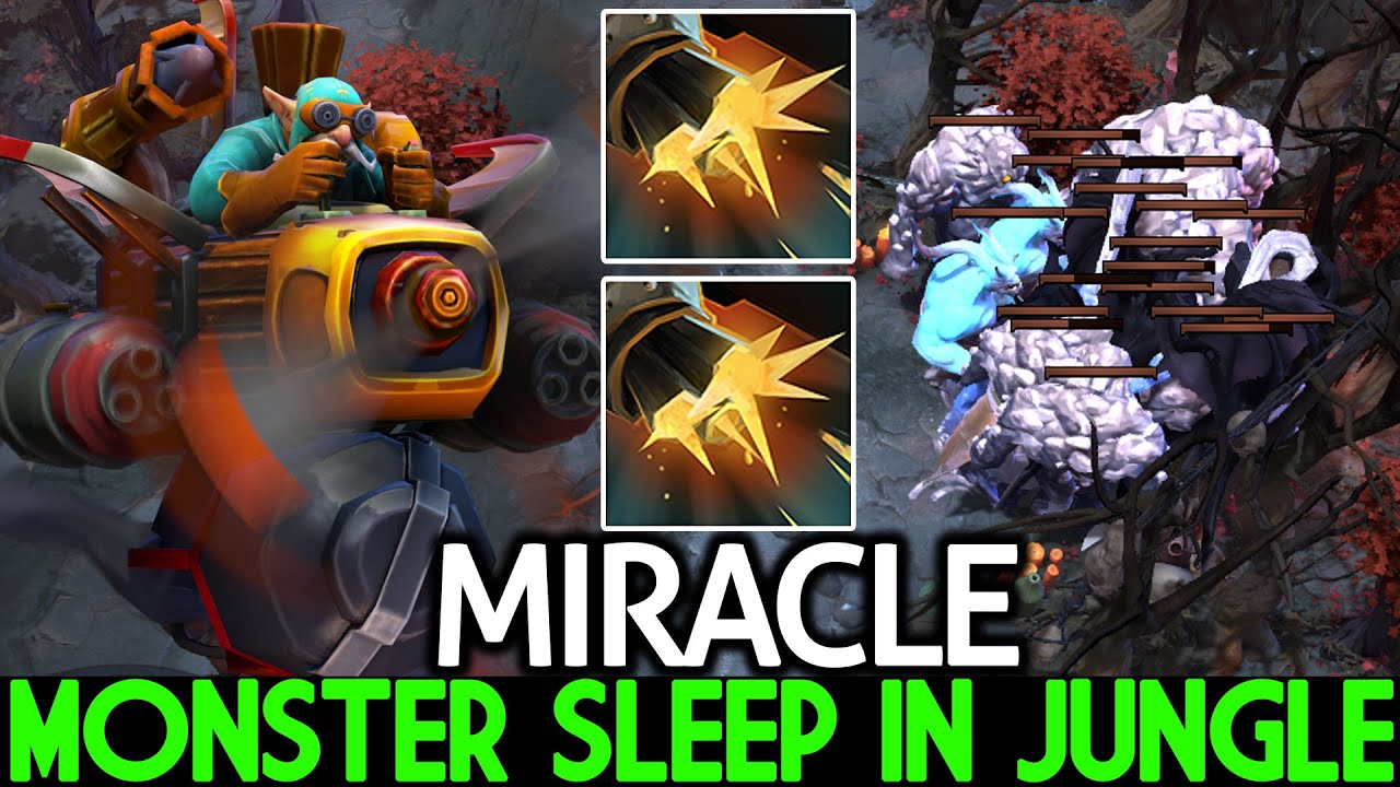 MIRACLE [Gyrocopter] Sleep in Jungle Farming Stack Camp Dota 2