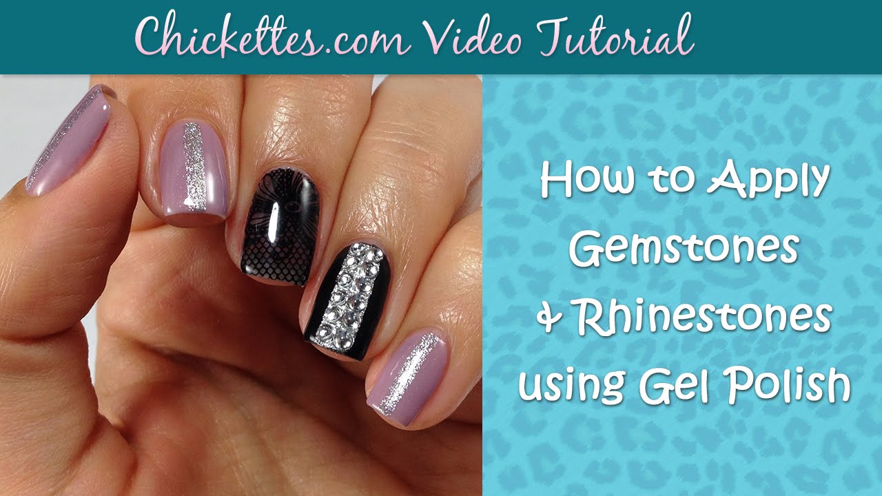 How to apply gemstones and rhinestones with gel polish 