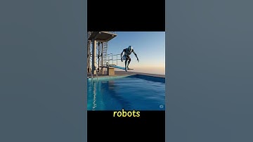 What happens when a robot tries to swim.  #robots #ai #technology # everyone #swimming #pool