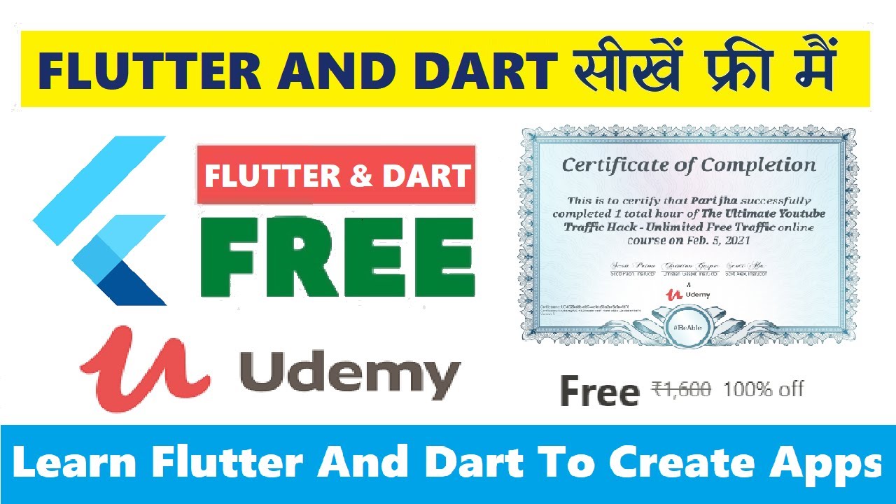 Learn Flutter And Dart To Create Android & Ios Apps | FREE CERTIFICATE | Udemy 100% Off - YouTube