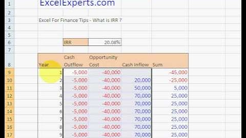 ExcelExperts.com - Excel For Finance Tips - What is IRR ?