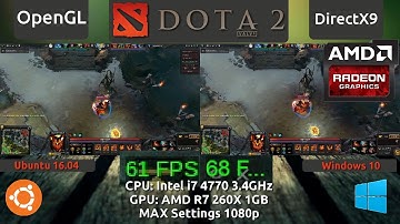 Ubuntu 16.04 VS Windows 10 : Dota 2 Benchmark on an R7 260X (includes Vulkan)