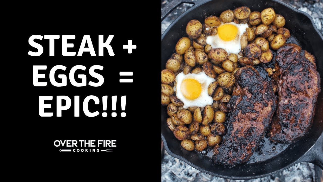 ⁣Epic Steak & Eggs Recipe 🥩 🍳 | Over The Fire Cooking #shorts