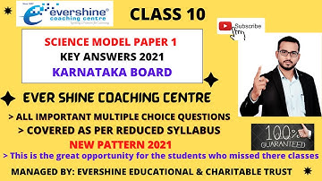 SSLC SCIENCE MODEL PAPER 1 Karnataka 2021 KEY ANSWERS | Science Key Answers Analysis | New Pattern