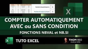 NBVAL et NB.SI avec EXCEL pour COMPTER automatiquement avec ou sans condition - Tutoriel