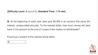 GRE Quant- Question 9: At the beginning of each year Jane puts .....