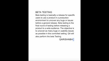 BETA TESTING