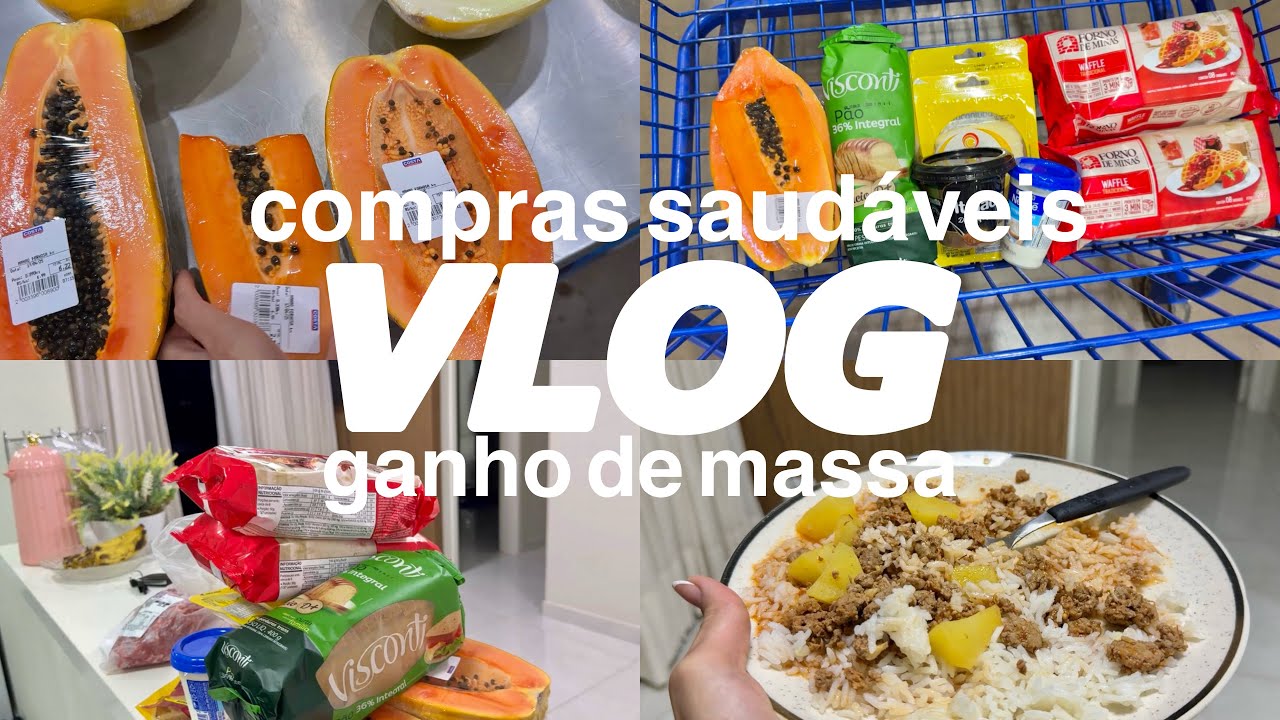 TUDO QUE EU COMPREI NO MERCADO| tentando mudar a alimentação| projeto ganho de massa🏋️🍛