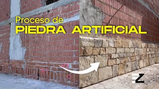 ➡ How to Make an ARTIFICIAL STONE WALL with CONCRETE (Process)