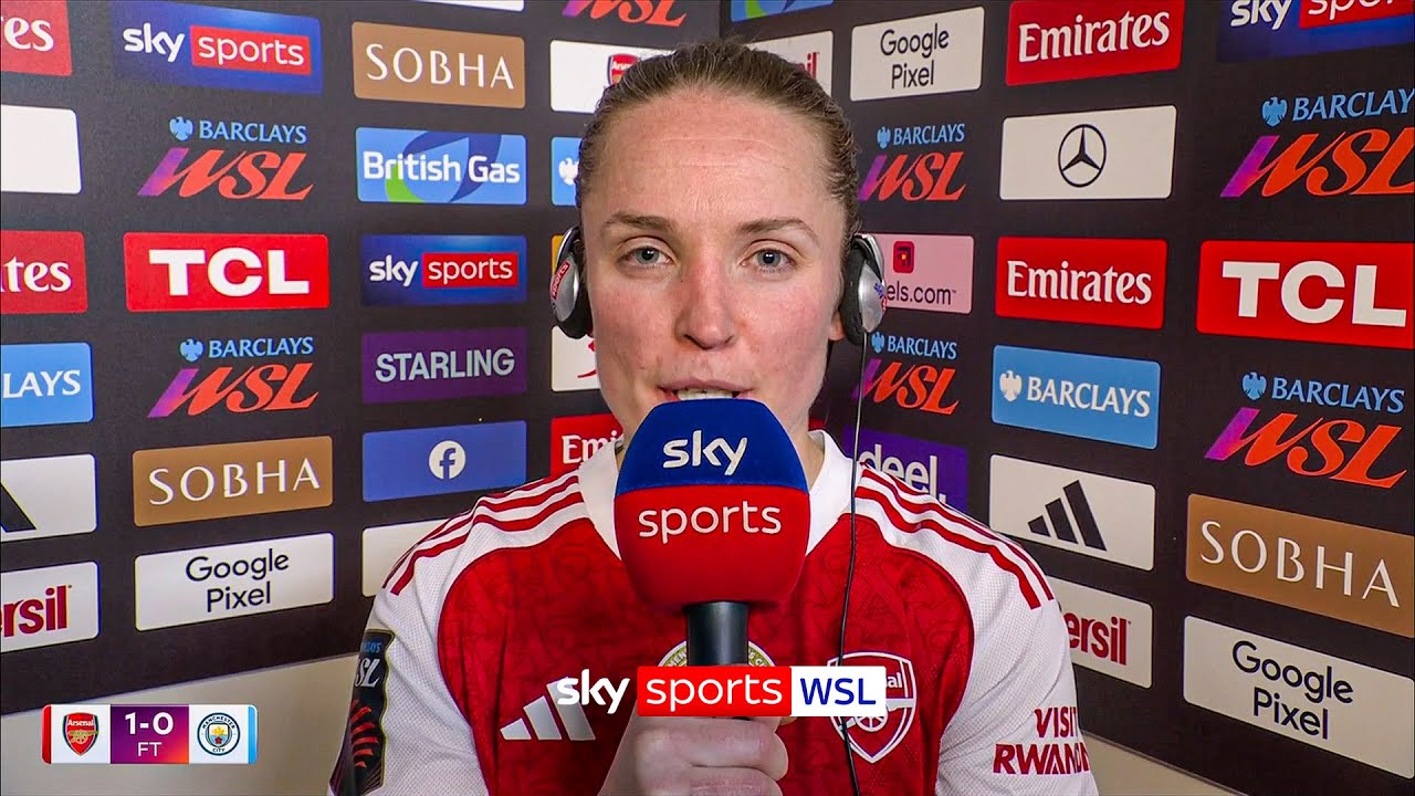 Kim Little reacts to Arsenal beating WSL leaders Manchester City