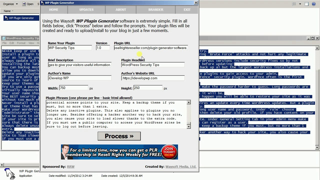 Instant WP Developer Software Demo