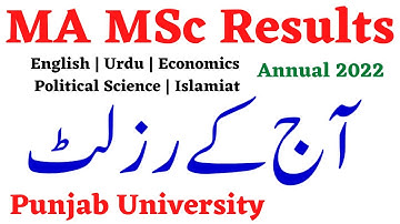 MA MSc Annual 2022 Results Update Today Results Punjab University