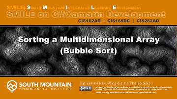 C#/Xamarin Cohort 06J - Sorting Multidimensional Arrays (Bubble Sort)