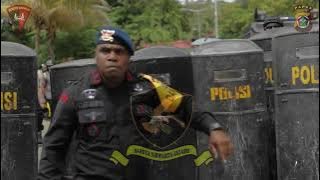 Giat pengamanan aksi unjuk rasa oleh Personil Batalyon A Pelopor Sat Brimob Polda Papua