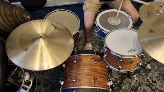 Liberty Drums Birch Pao Ferro, C&C Abalone Maple 14x5 Zildjian Avedis Cymbals