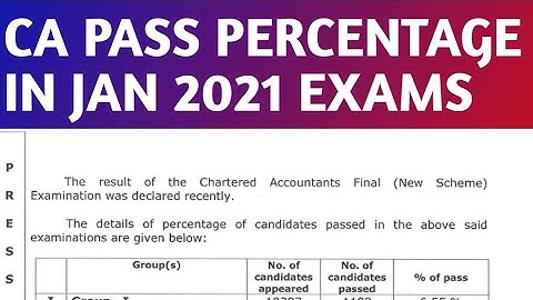 CA PASS PERCENTAGE IN JANUARY 2021 EXAMS | ICAI PASS PERCENTAGE FOR FINAL & FOUNDATION