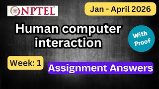 NPTEL Human computer interaction Week 1 Assignment Answers With Explanation  | Jan–Apr 2026