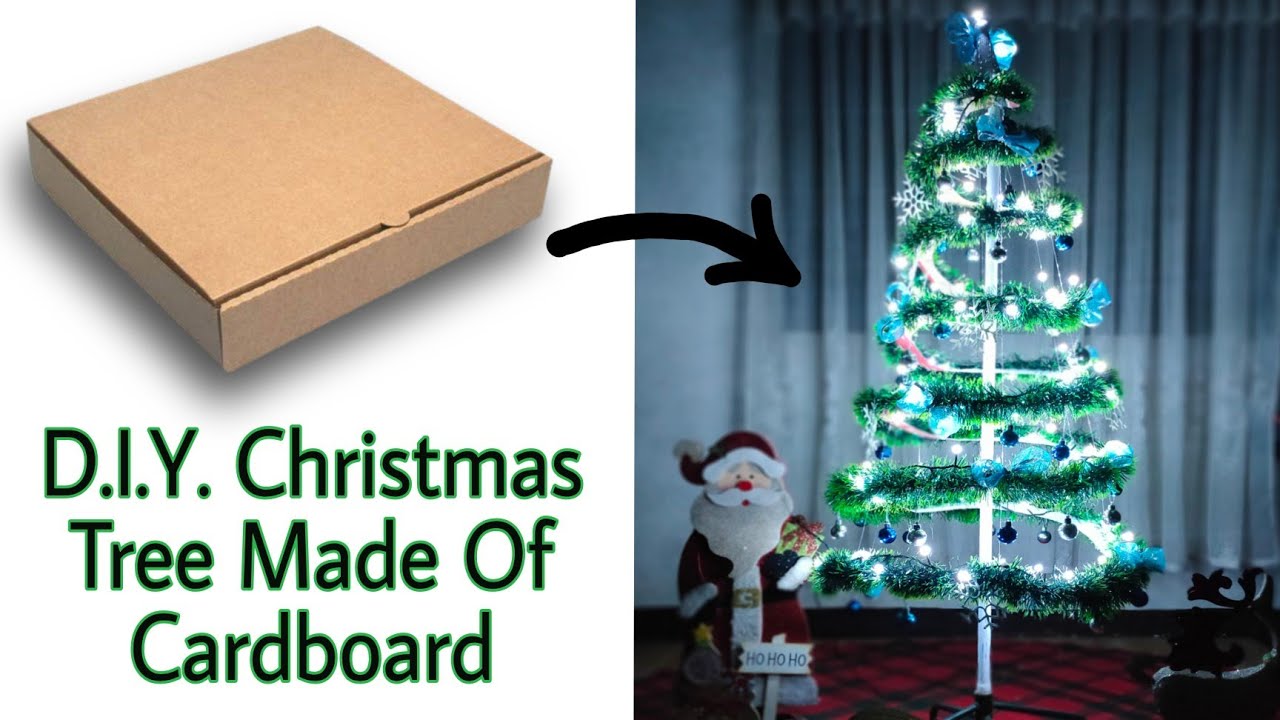 Christmas tree with cardboard - DIY Christmas. 