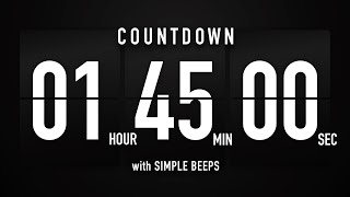 1 Hour 45 Minutes Countdown Timer Flip Clock ✔️