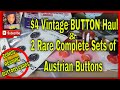 $4 Button Haul 100's of Colorful Vintage Buttons Rare Double Set Read History & Age via Button Cards