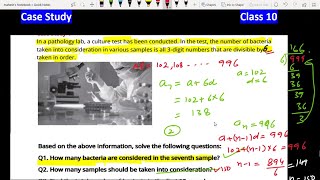 In a pathology lab a culture test has been conducted case study | Class 10 Arithmetic Progressions