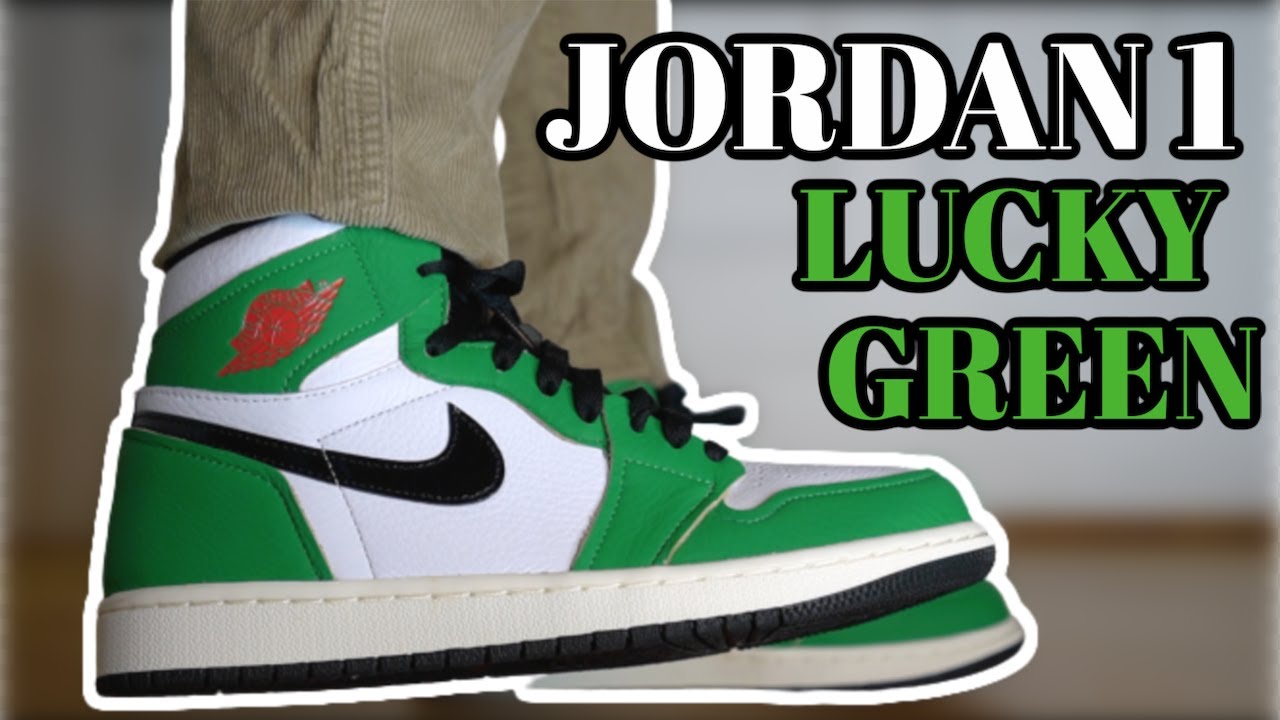 lucky green jordan 1 on feet