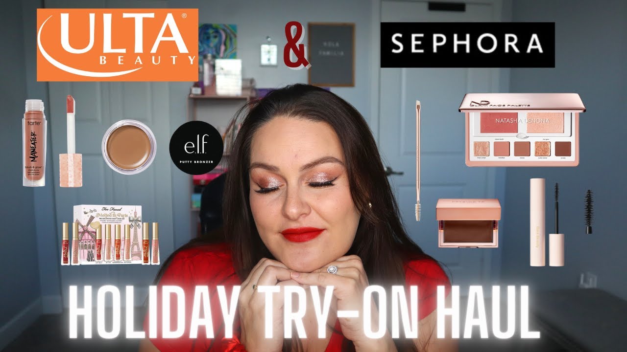 GRWM Trying New Holiday Makeup From Ulta & Sephora | Current Beauty Favorites