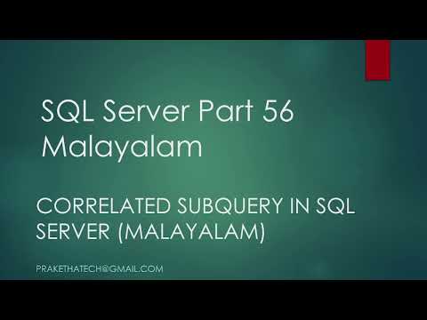 SQL Server Part 56 | Correlated Subquery in SQL Server | Malayalam