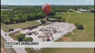 Former Fatz Cafe near the Peachoid in Gaffney demolished