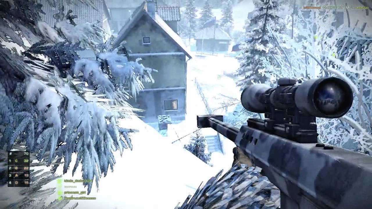 Battlefield Bad Company 2 Hardcore Snow Sniping - YouTube