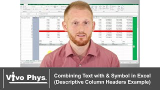 Combining Text with & Symbol in Excel - Descriptive Column Headers Example