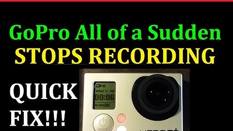 GoPro Hero 3 All of a Sudden Stops Recording - Quick Fix
