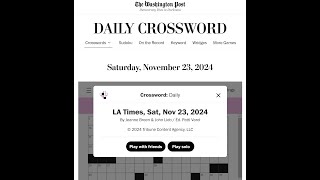 The Washington Post / LA Times Crossword 23/11/2024