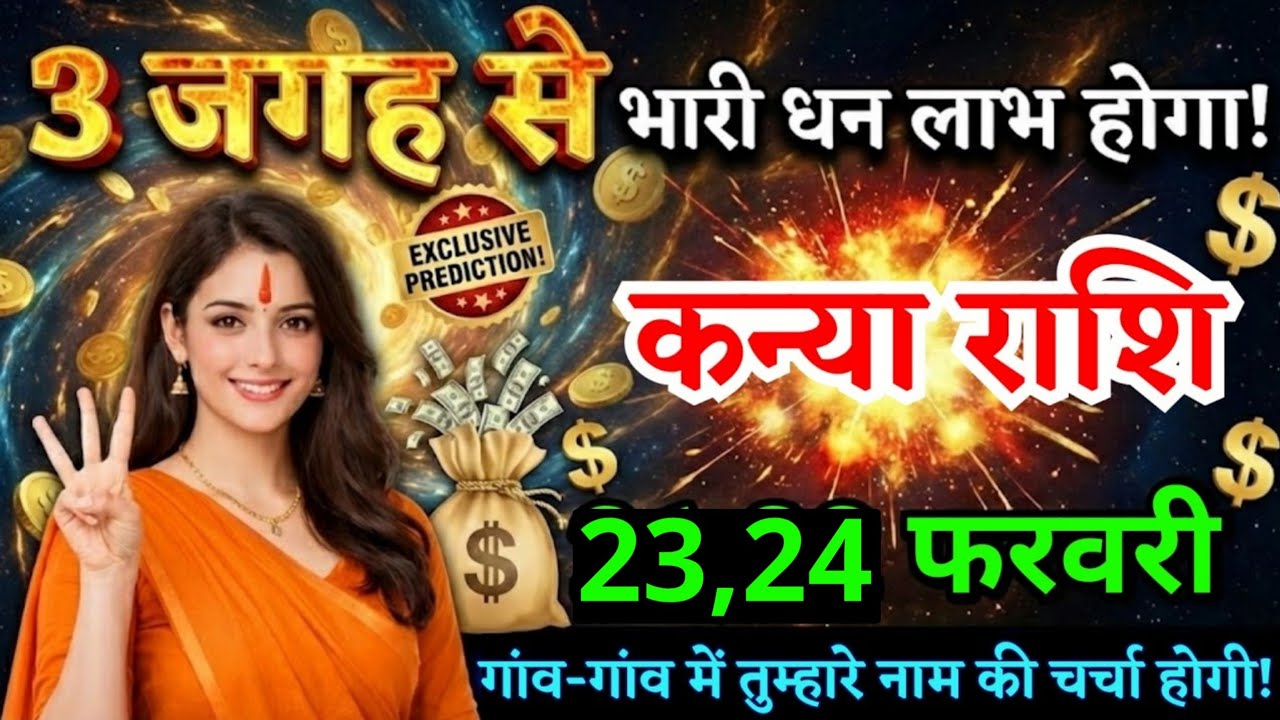 24 फरवरी, कन्या राशि वालों 3 जगह से भरी धन लाभ होगा, Kanya Rashi