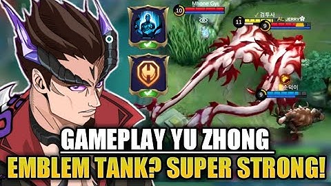 GAMEPLAY YU ZHONG OFFLANE EMBLEM TANK‼️Best Build Top Global Yu Zhong - Mobile Legends