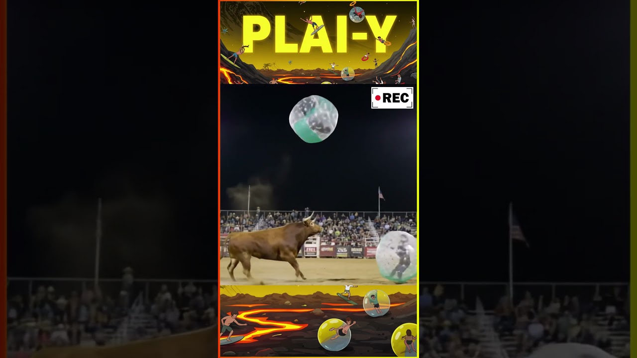 Unreal Moment: Bull Launches Zorb Ball! 