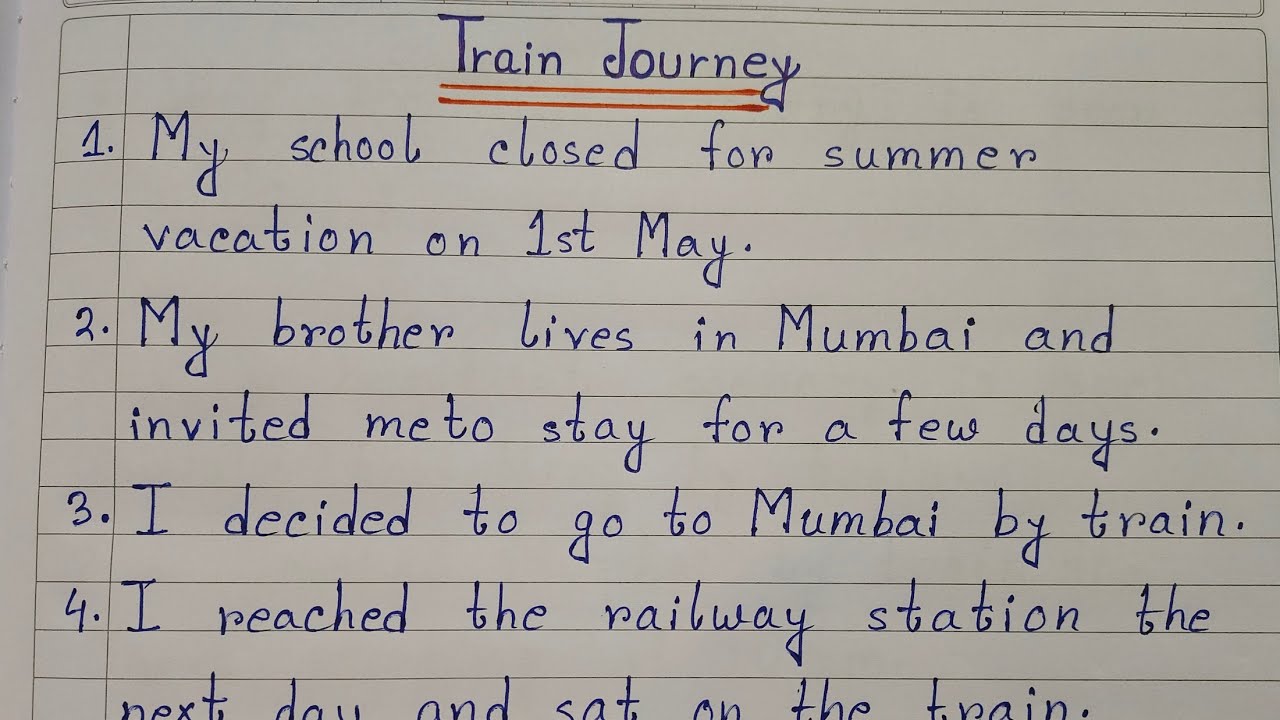 journey by train essay for class 7th