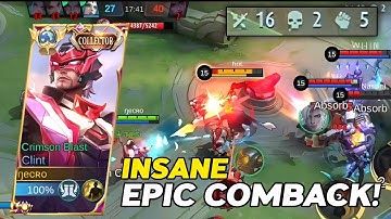 CLINT SOLO HARD CARRY INSANE EPIC COMEBACK!! 🔥🔥 CLINT BEST BUILD & EMBLEM 2023!! 🔥🔥