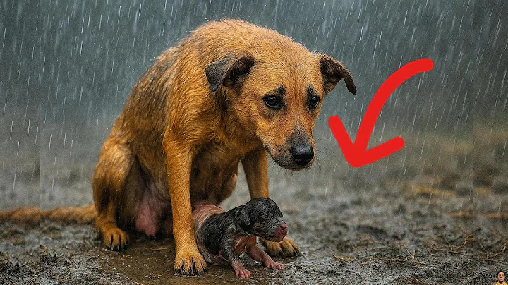 She faced the freezing rain and gave birth outdoors in the cold — a deeply moving story#animalrescue