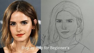 The Easiest method for Drawing Portraits: Draw Emma Watson's Portrait with Loomis Method