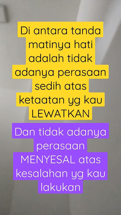 TANDA-TANDA HATI YANG MATI