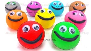 Learn Colors with Play Doh Smiley Face and Play Foam Surprise Toys