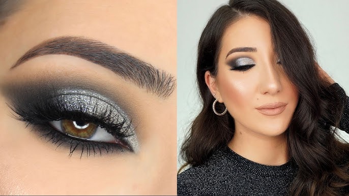 Black glitter Smokey Eye tutorial 