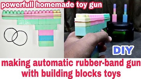 Easy to make rubber-band gun with building blocks | Powerfull homemade toy gun