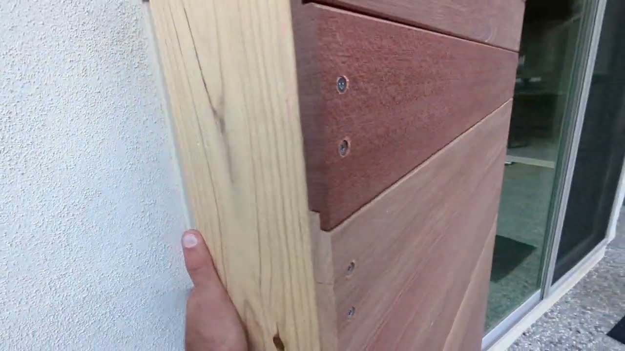 Red Balau box to cover electric panel