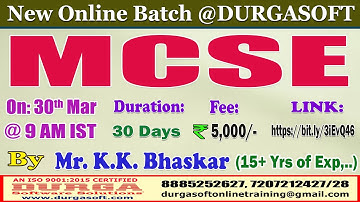 MCSE Online Training @ DURGASOFT
