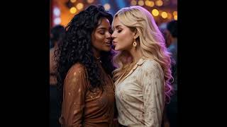 Dancing Friends Share A Surprise Kiss A Moment Of Pion On The Dance Floor