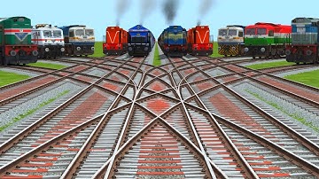 10 Realistic Trains Run At Bumpy High Graphics Railroad Tracks | train simulator gameplay