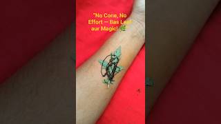 🌿 Easy Leaf Mehndi Hack in 1 Minute! | 🌿 Viral Leaf Mehndi Hack for Beginners #mehndi #shorts
