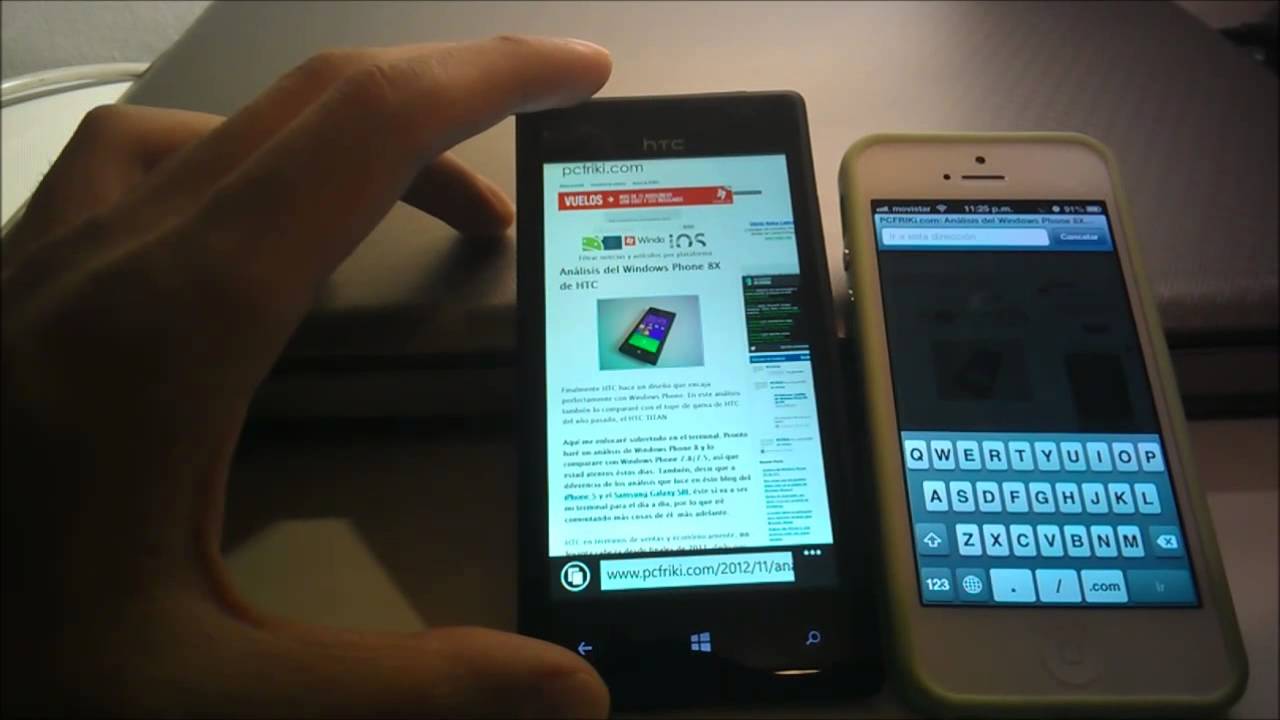 HTC Windows Phone 8X (Windows Phone 8) vs iPhone 5 (iOS 6)